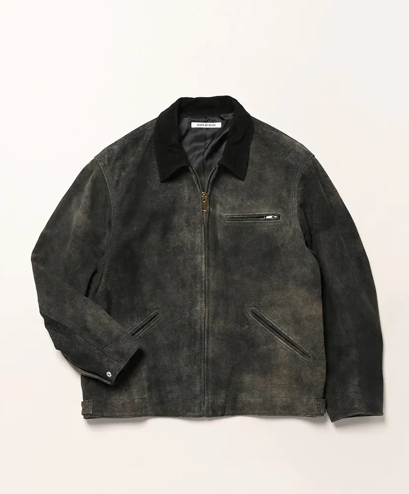 Leather Detroit Jacket - Goat Suede Antique Finish