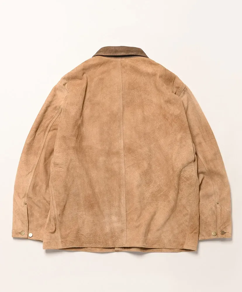 Leather Michigan Chore Coat - Goat Suede Antique Finish