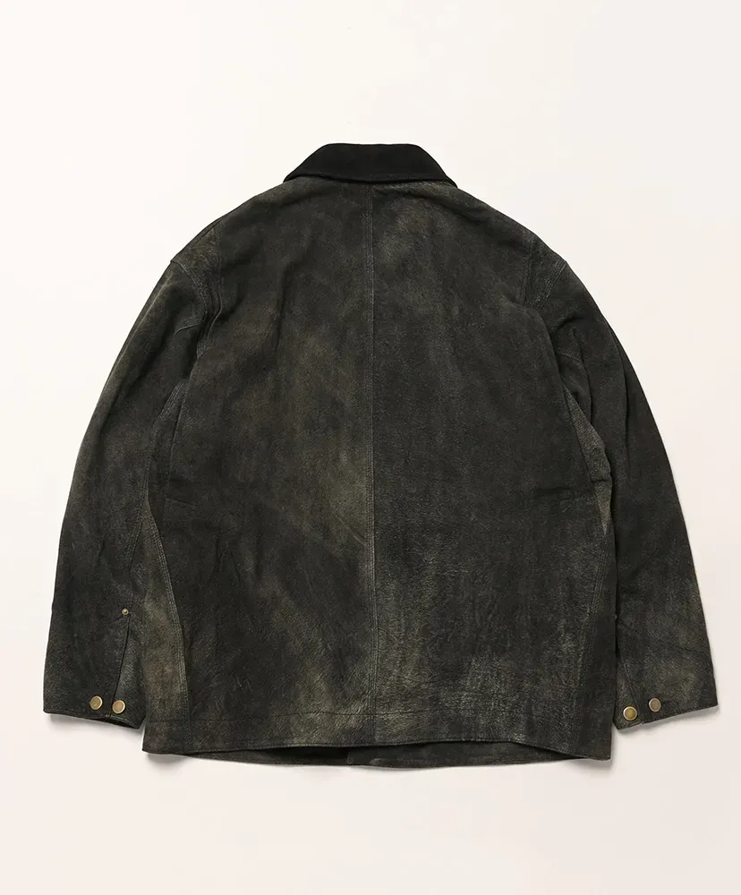Leather Michigan Chore Coat - Goat Suede Antique Finish