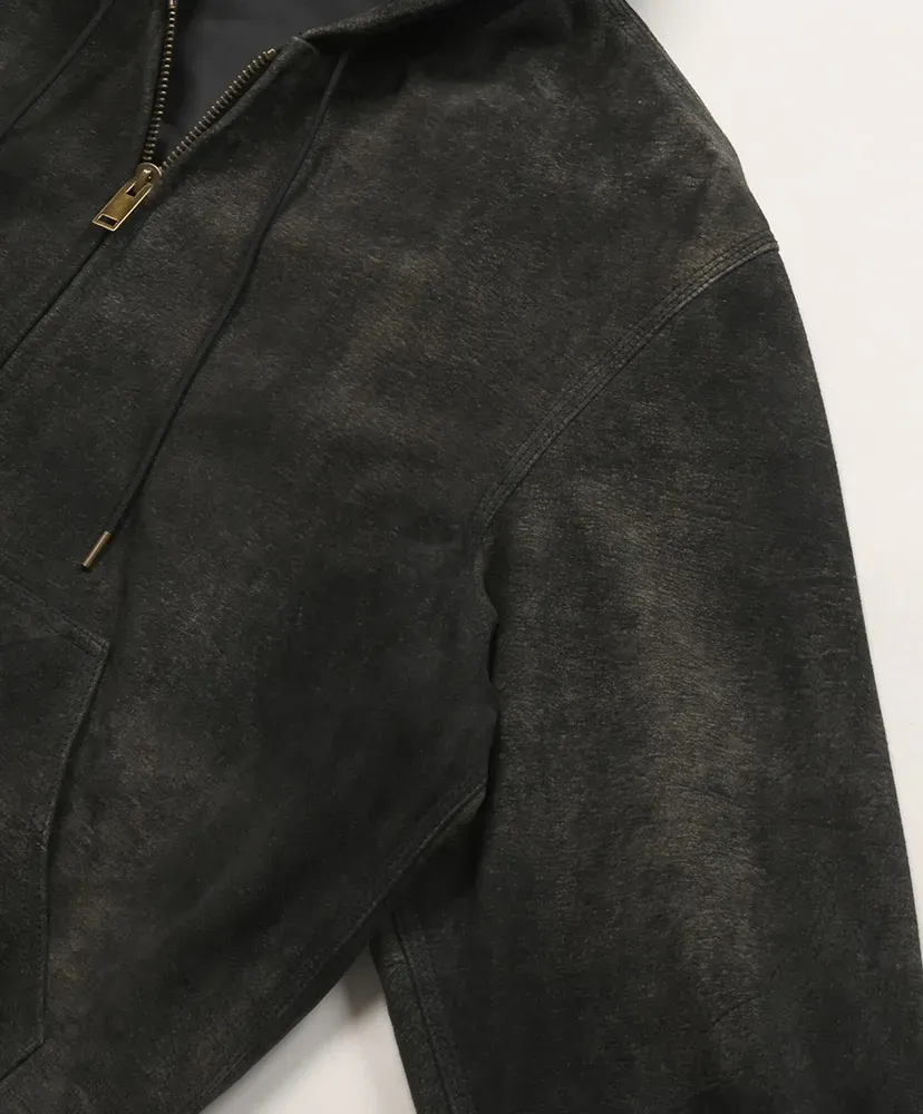 Leather Active Jacket - Goat Suede Antique Finish