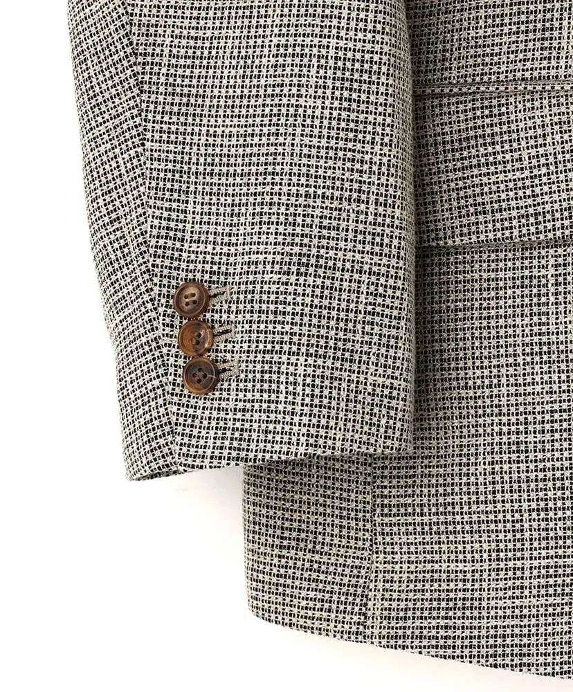 5B Loose Tailored Jacket‐Heather Linen/Nylon*Wool Crepe‐