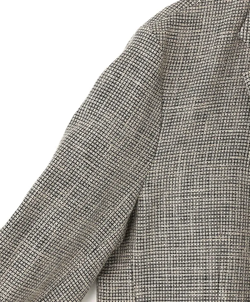 5B Loose Tailored Jacket‐Heather Linen/Nylon*Wool Crepe‐