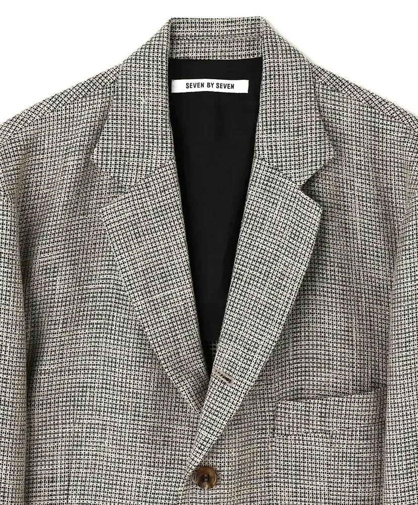 5B Loose Tailored Jacket‐Heather Linen/Nylon*Wool Crepe‐