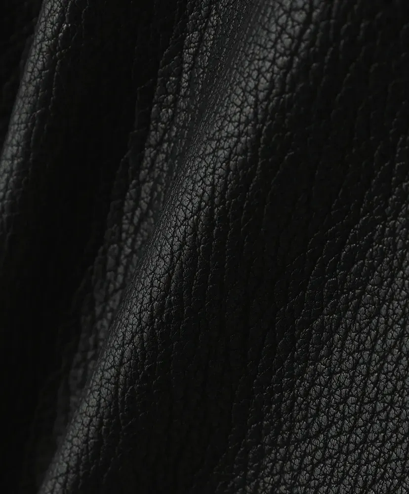 Leather Zip Up Blouson ‐Sheep Shrink Leathe‐