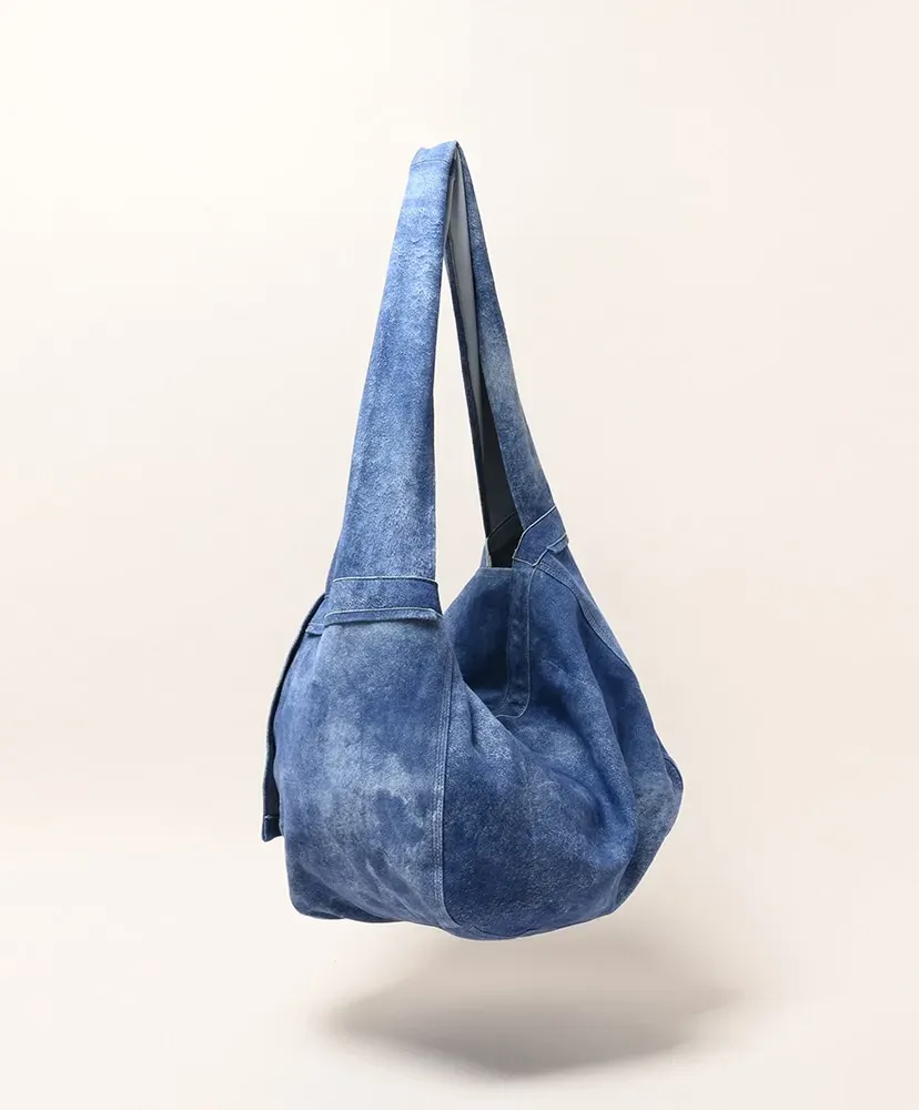 Leather Shoulder Bag - Goat Suede Antique Finish -