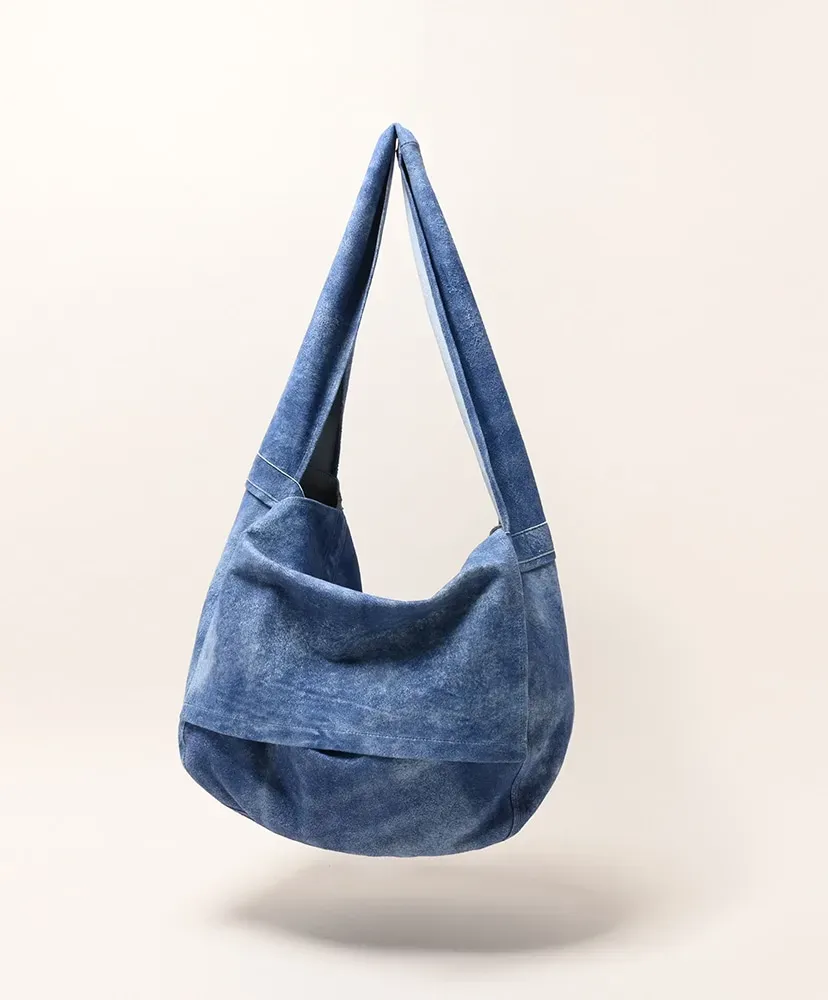 Leather Shoulder Bag - Goat Suede Antique Finish -