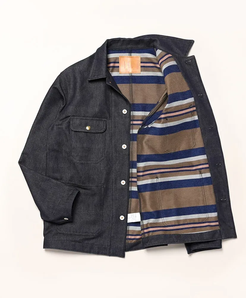 Cashmere Denim Railroad Chore Jacket