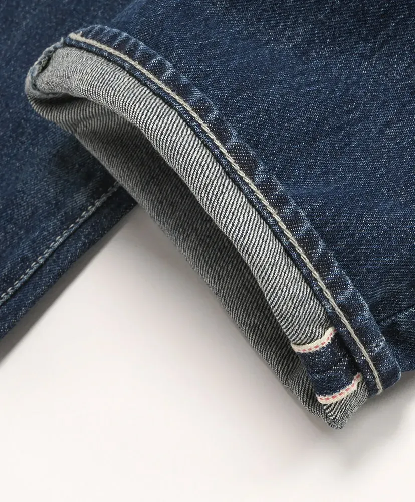 Selvage Denim Five Pocket Tapered Pants - Dark Fade-