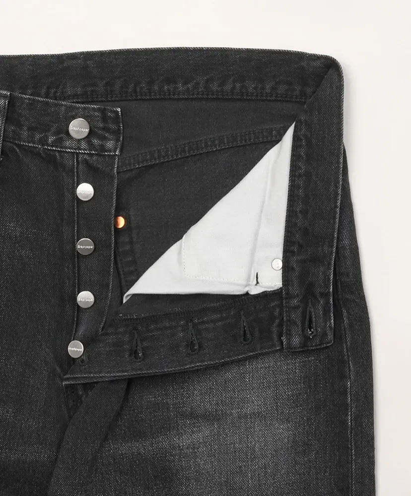 Selvage Denim Five Pocket Tapered Pants - Dark Fade-