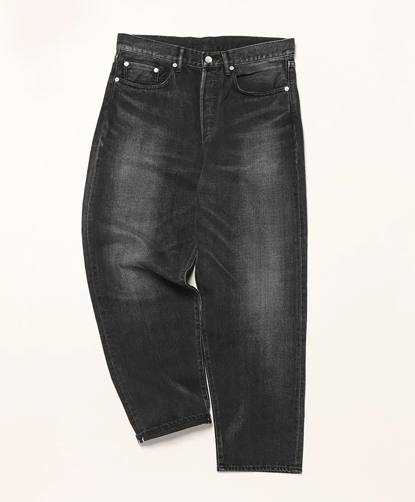Selvage Denim Five Pocket Tapered Pants - Dark Fade-