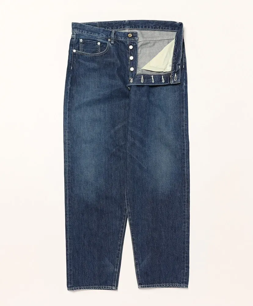 Selvage Denim Five Pocket Tapered Pants - Dark Fade-