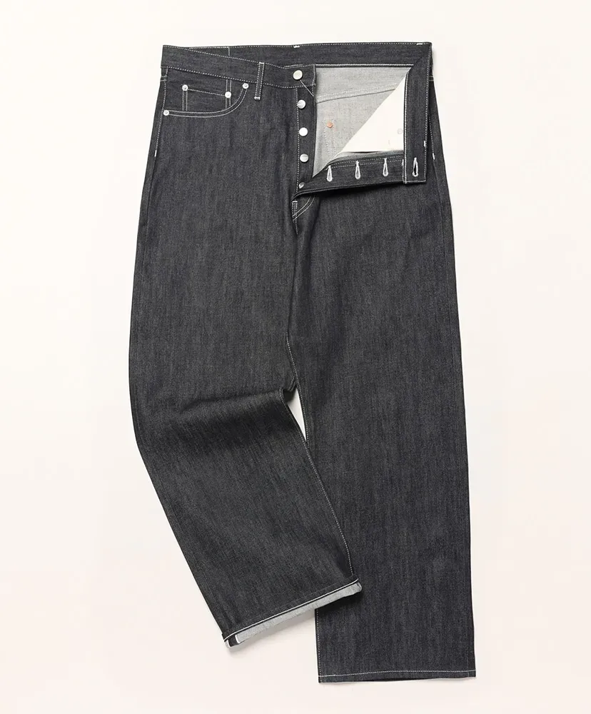 Selvage Denim Five Pocket Wide Straight Pants