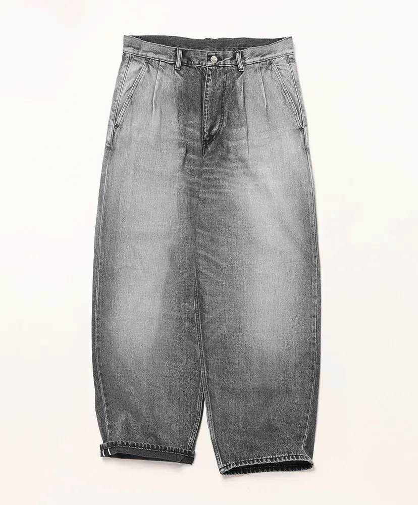 Selvage Denim Two Tuck Pants-Light Fade-