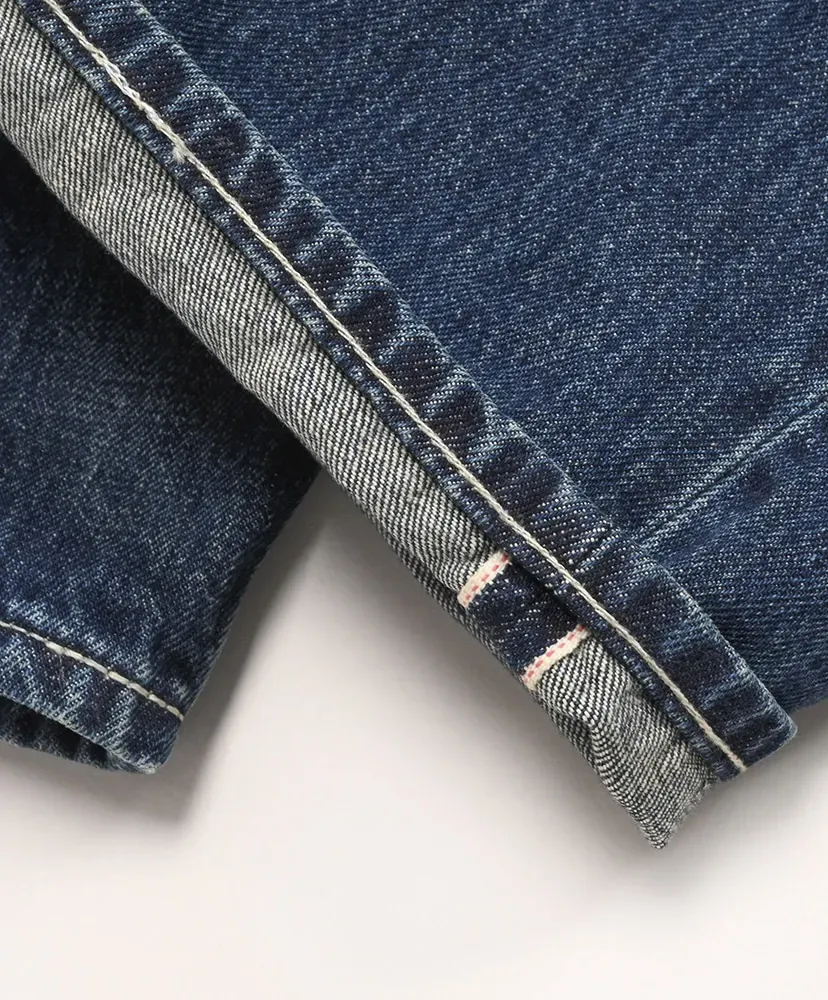 Selvage Denim Two Tuck Pants-Dark Fade-