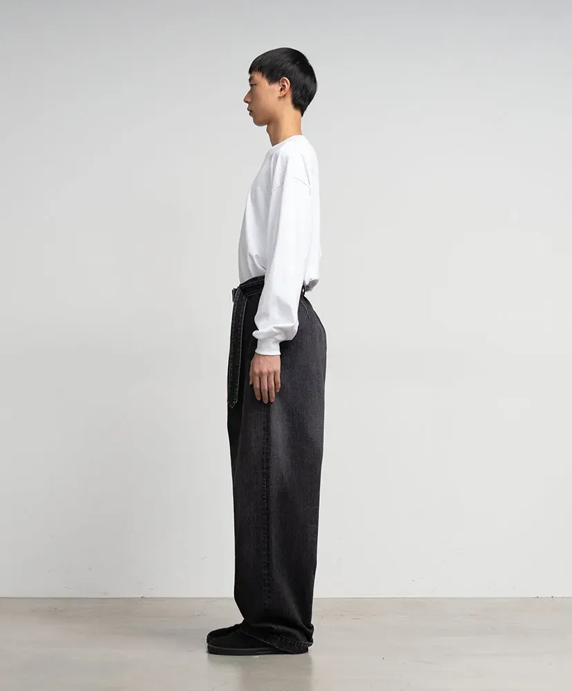 Selvage Denim Belted Pants -Dark Fade-