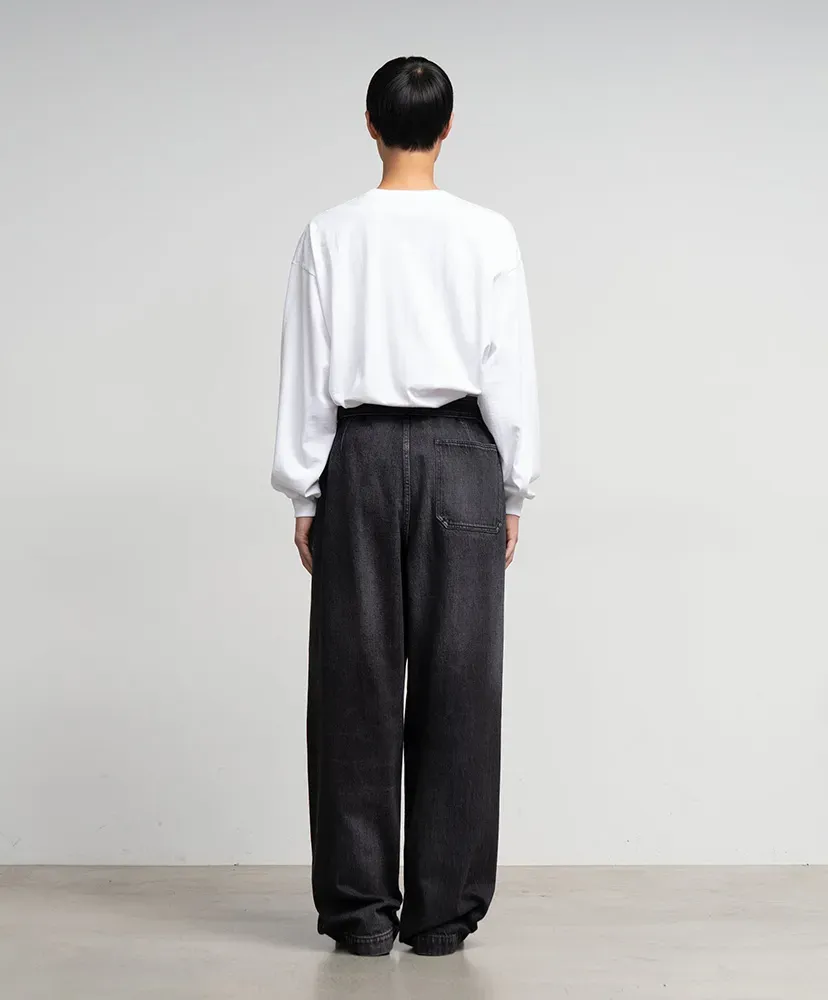 Selvage Denim Belted Pants -Dark Fade-