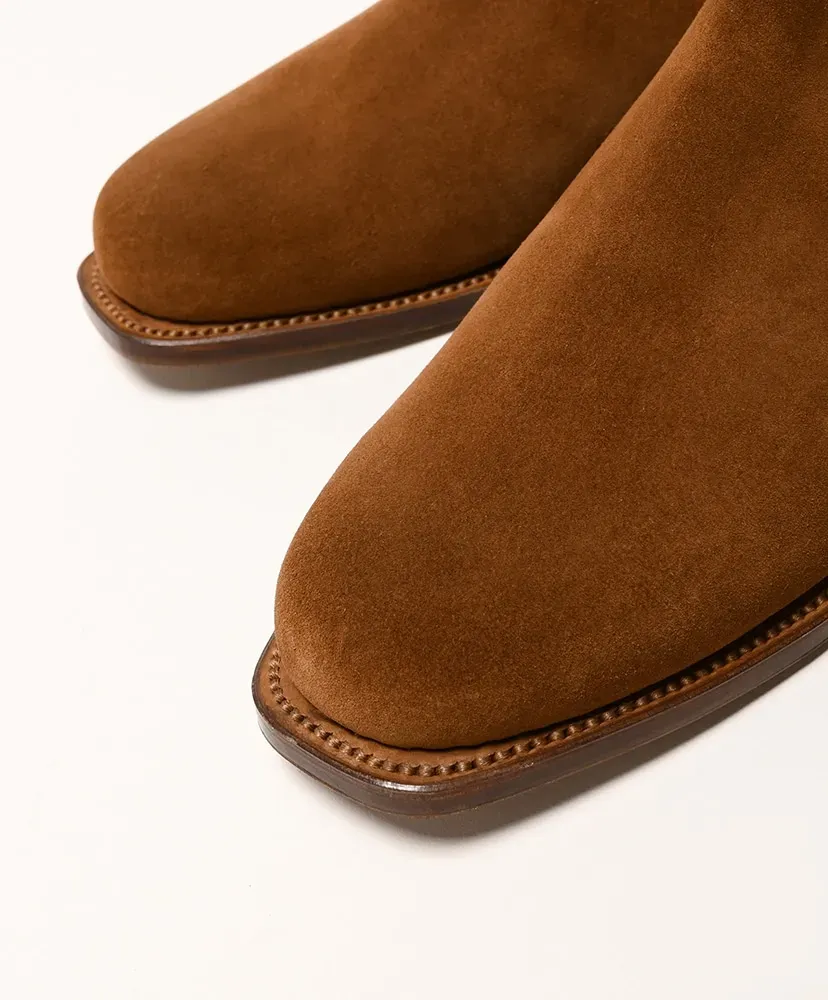 Side Zip Boots - Calf Suede