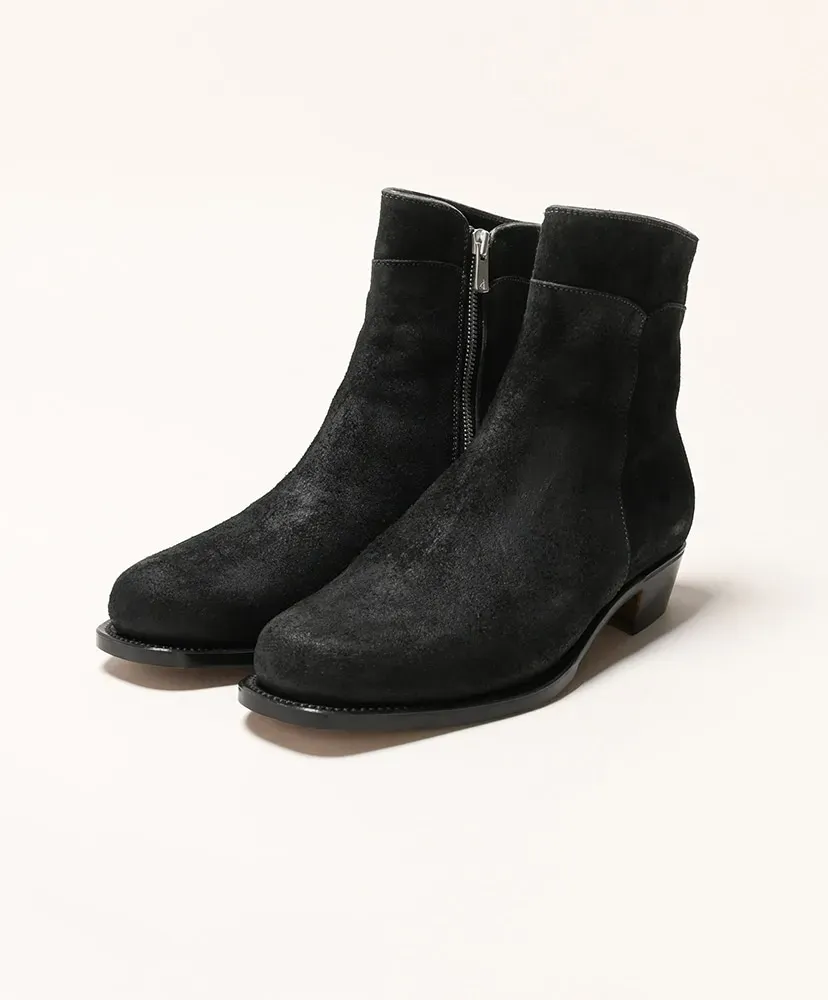 Side Zip Boots - Waxed Ezojika Suede