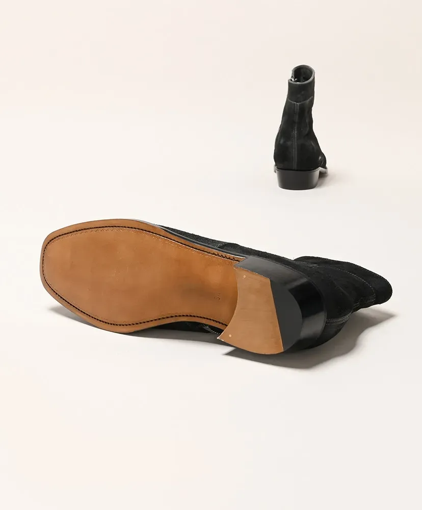 Side Zip Boots - Waxed Ezojika Suede