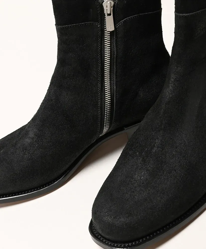 Side Zip Boots - Waxed Ezojika Suede