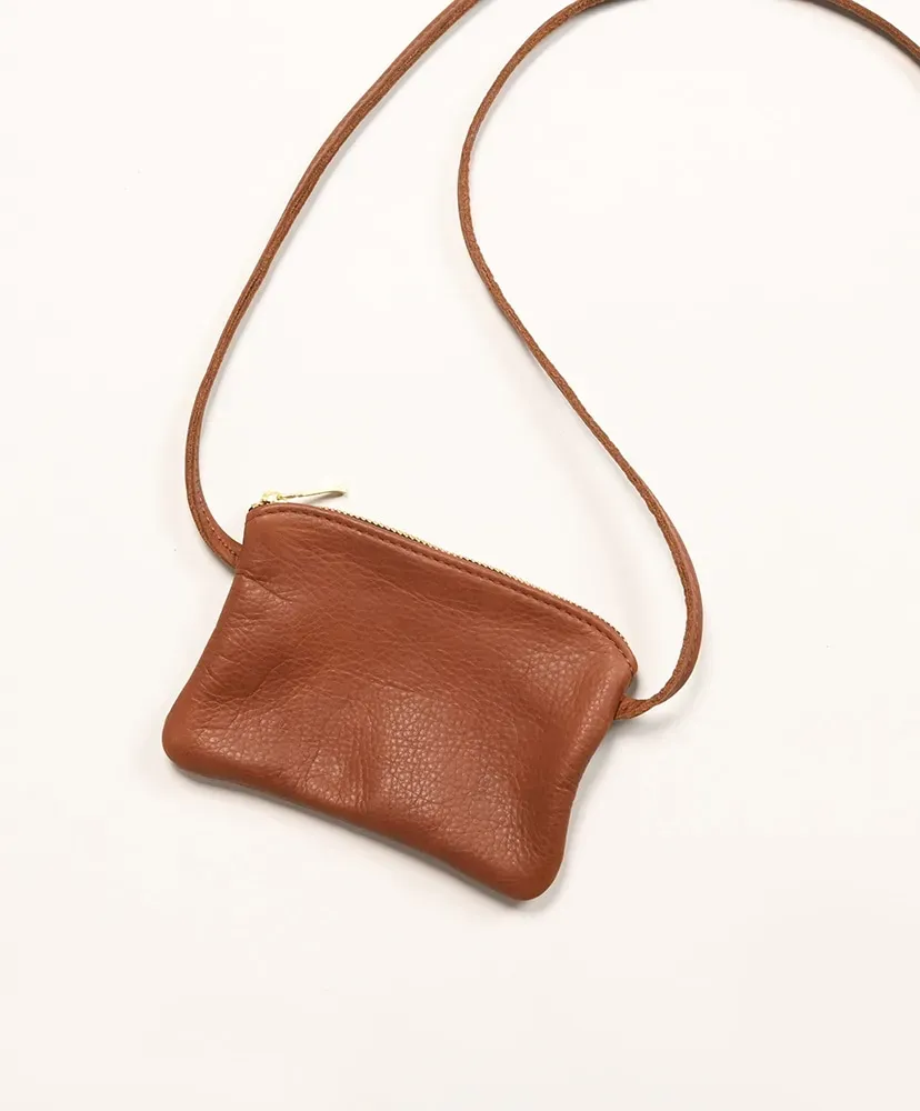 6 Inch Zippered Pouch With Leather Code