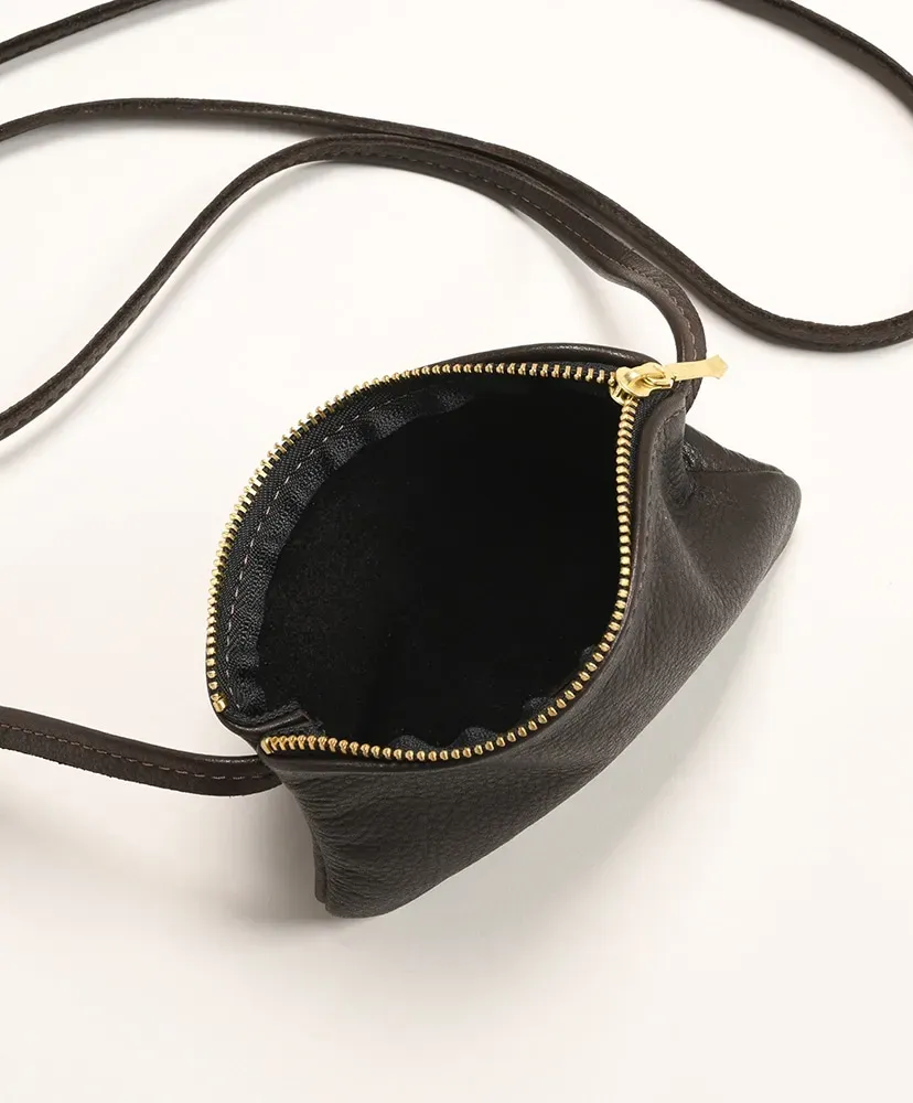 6 Inch Zippered Pouch With Leather Code