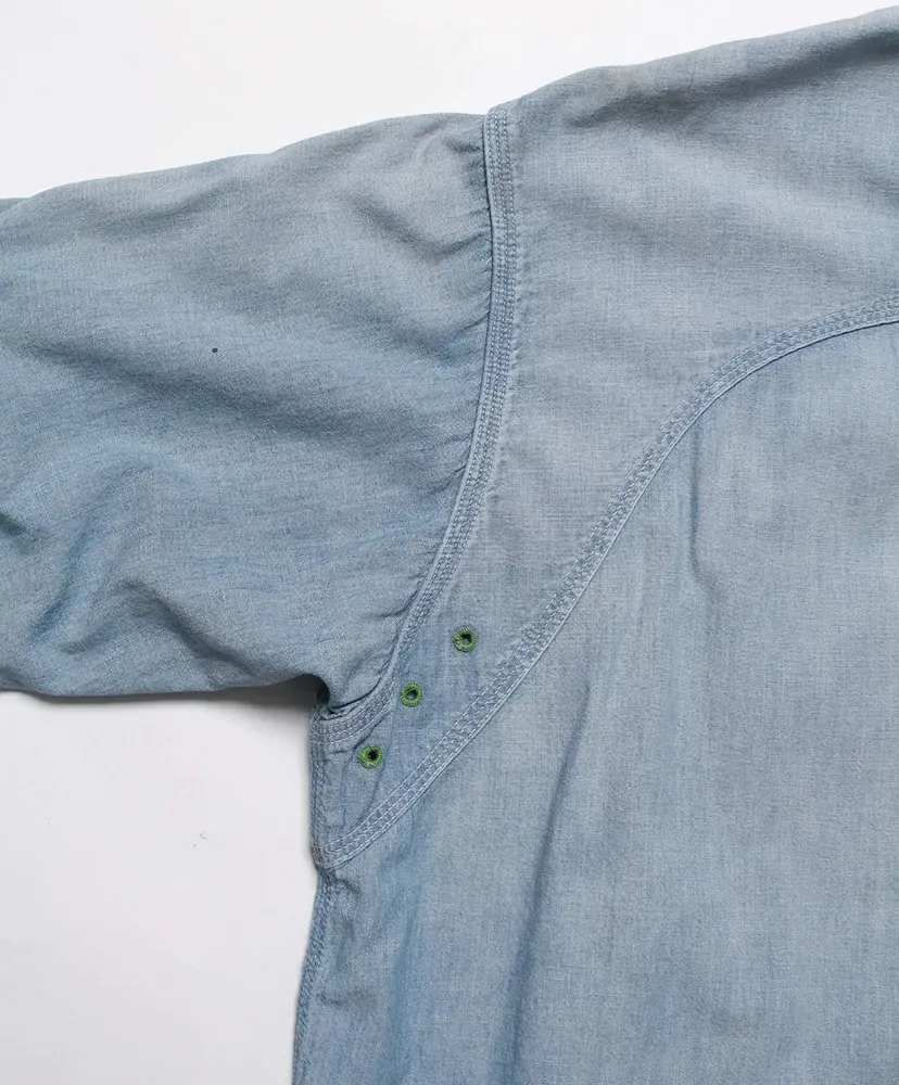Paint Stained Chambray Shirt,Vent Holes