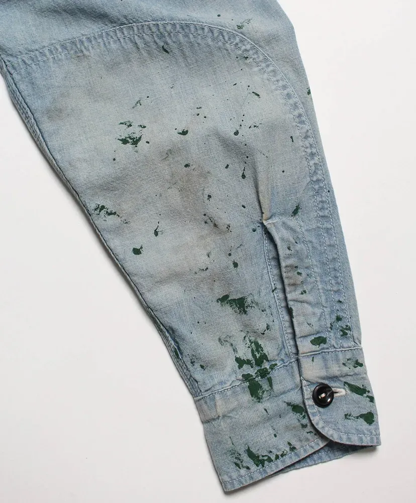 Paint Stained Chambray Shirt,Vent Holes