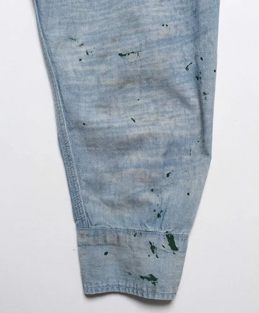 Paint Stained Chambray Shirt,Vent Holes