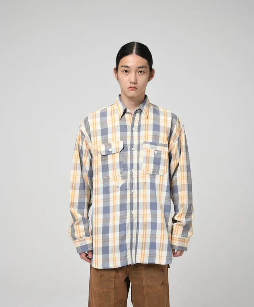 Unique Pocket Checked Flannel Shirt Aged