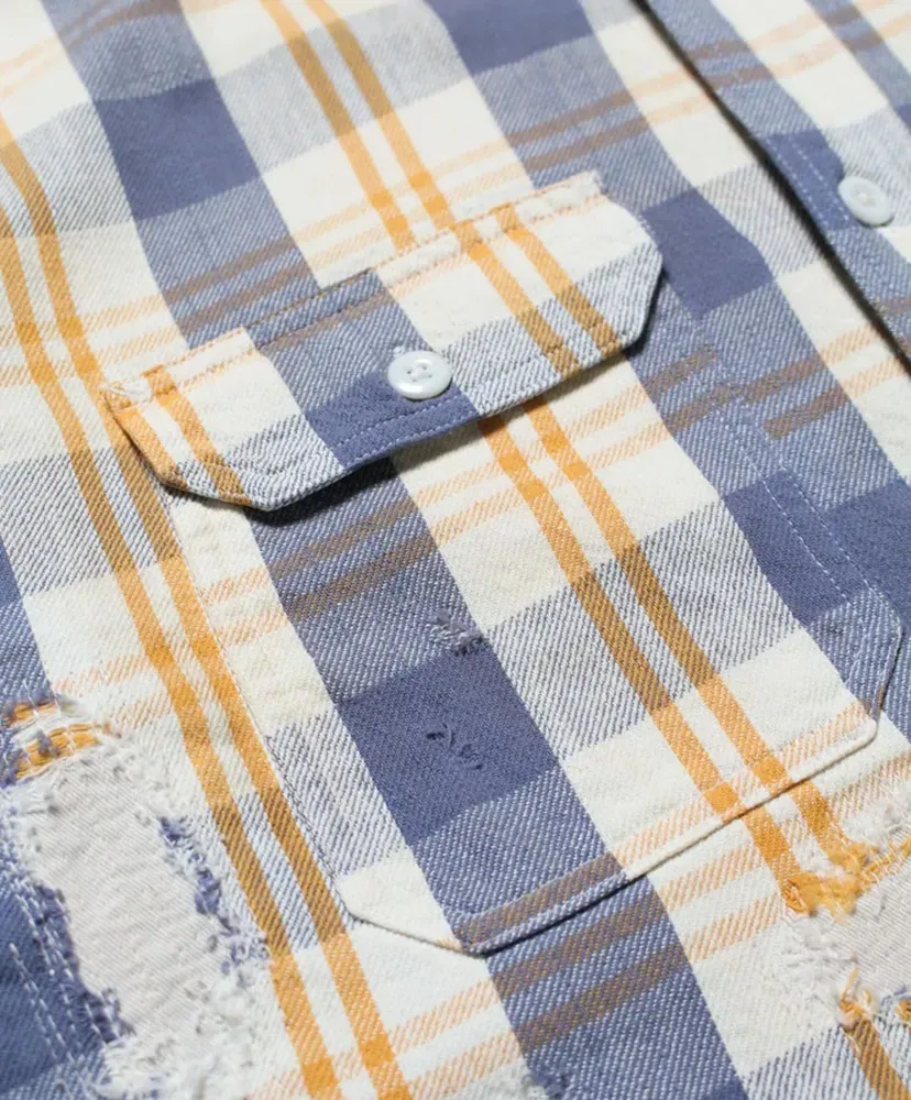Unique Pocket Checked Flannel Shirt Aged