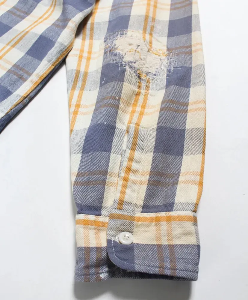 Unique Pocket Checked Flannel Shirt Aged