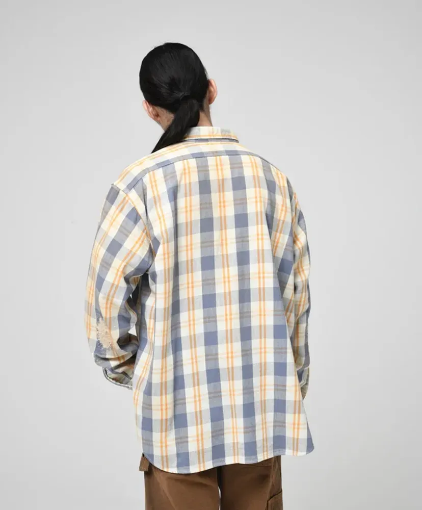 Unique Pocket Checked Flannel Shirt Aged