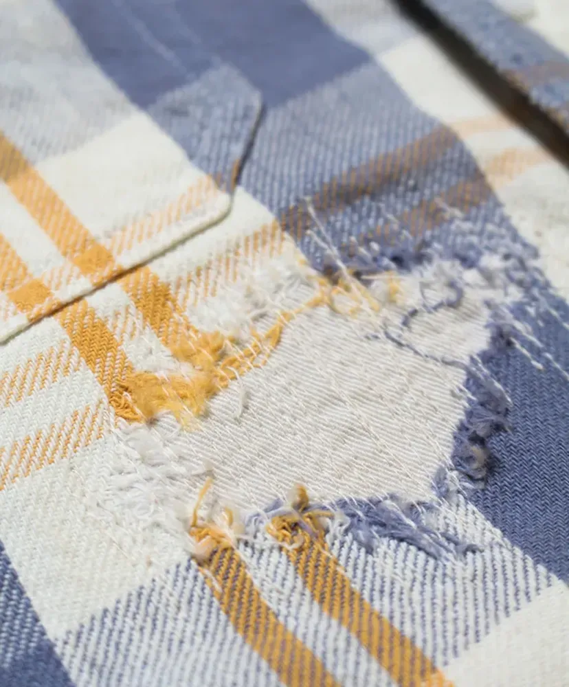 Unique Pocket Checked Flannel Shirt Aged