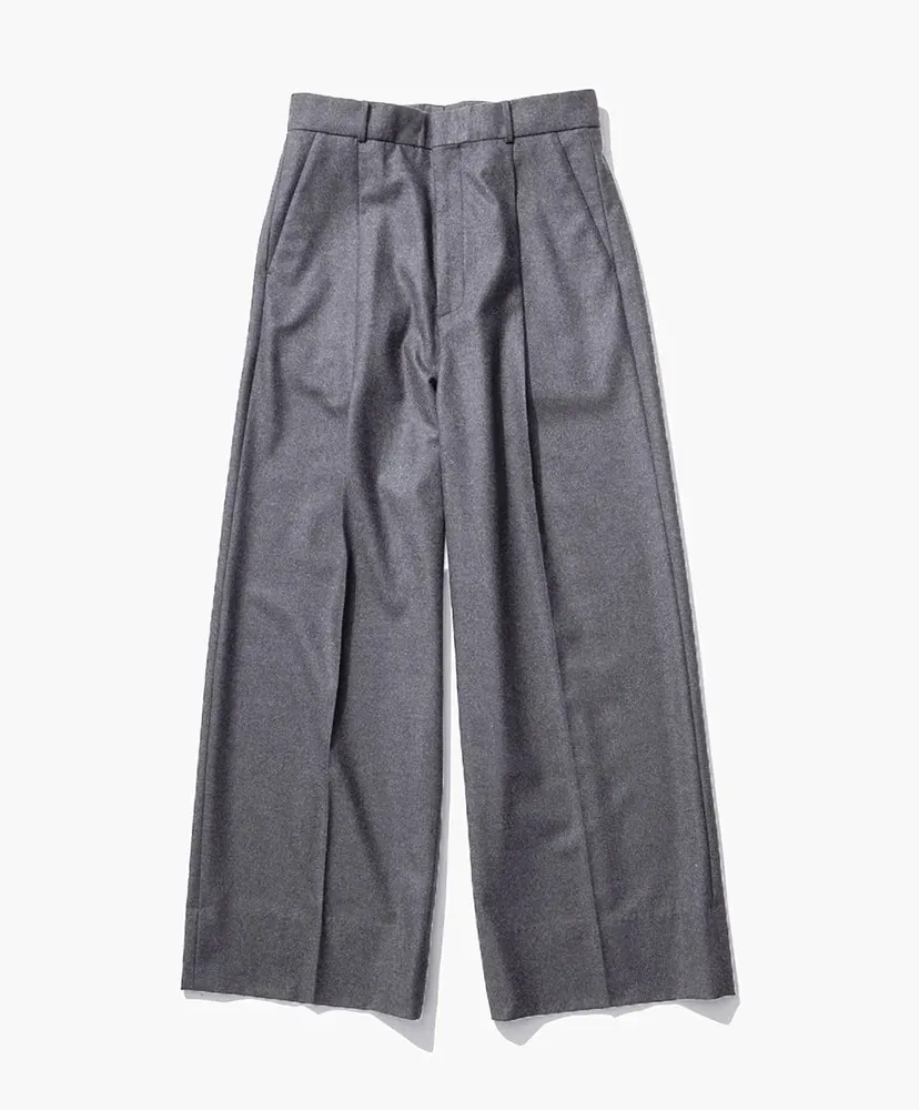 Merino College Flannel | Tucked Wide Pants