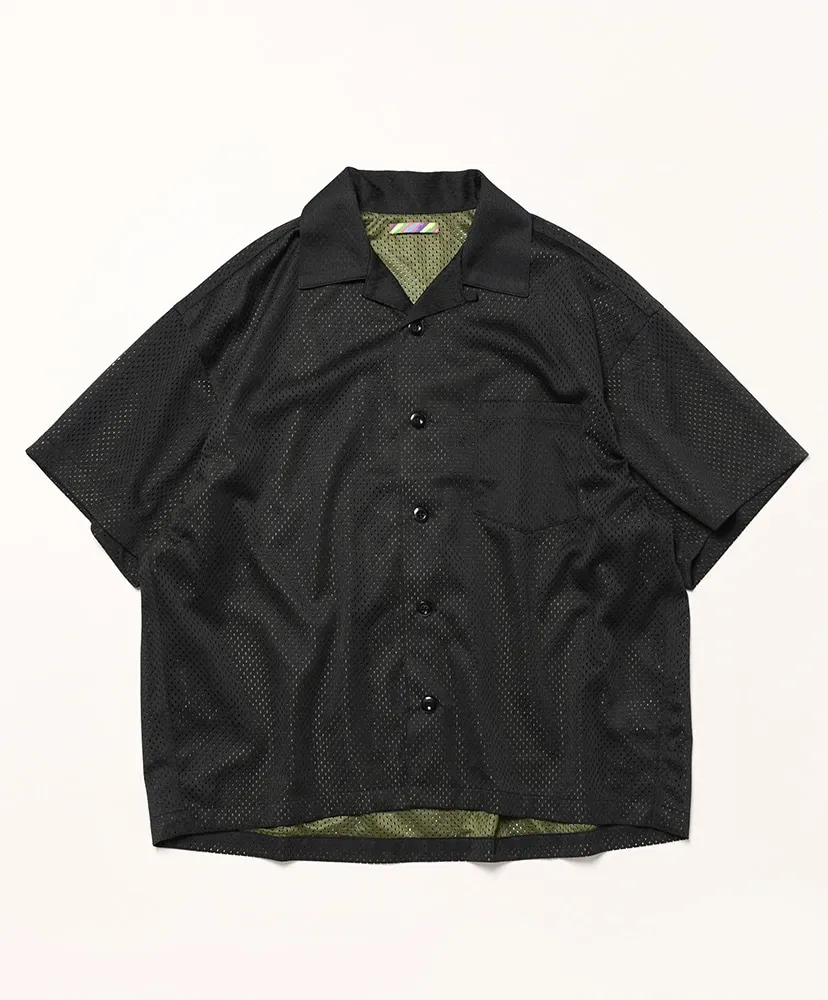 Double Mesh Open-Collar Shirt