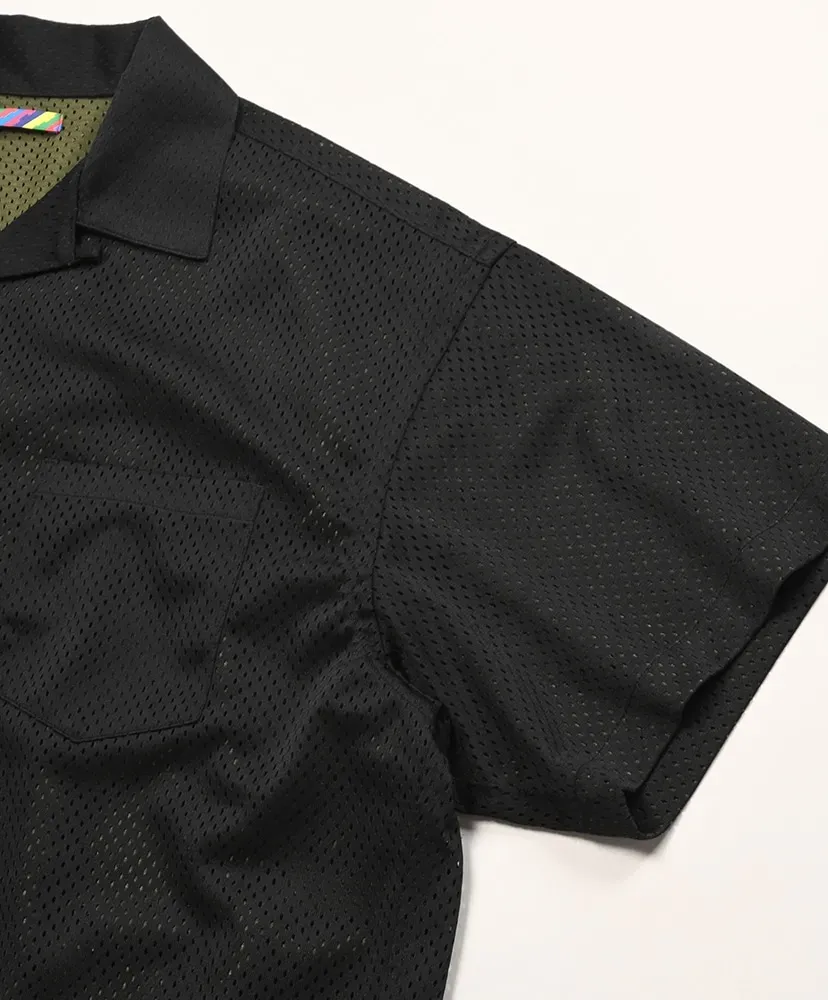 Double Mesh Open-Collar Shirt