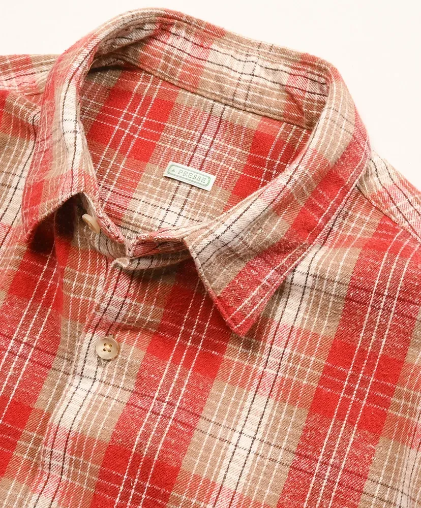 Vintage Cotton Silk Nep Twill Check Shirt