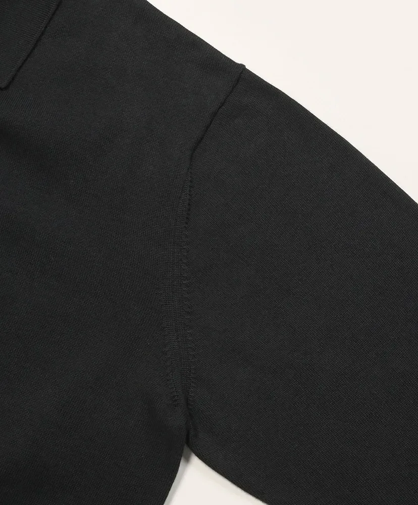 Cotton Knit Polo Collar Cardigan