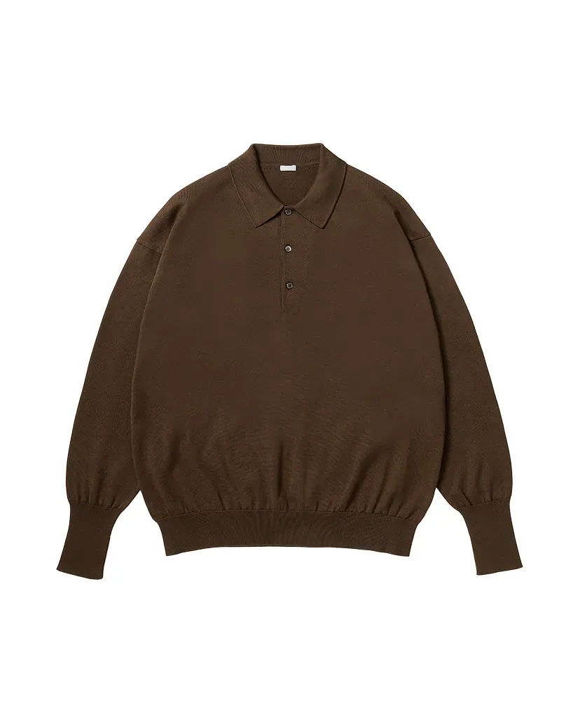 Cotton Knit L/S Polo Shirt