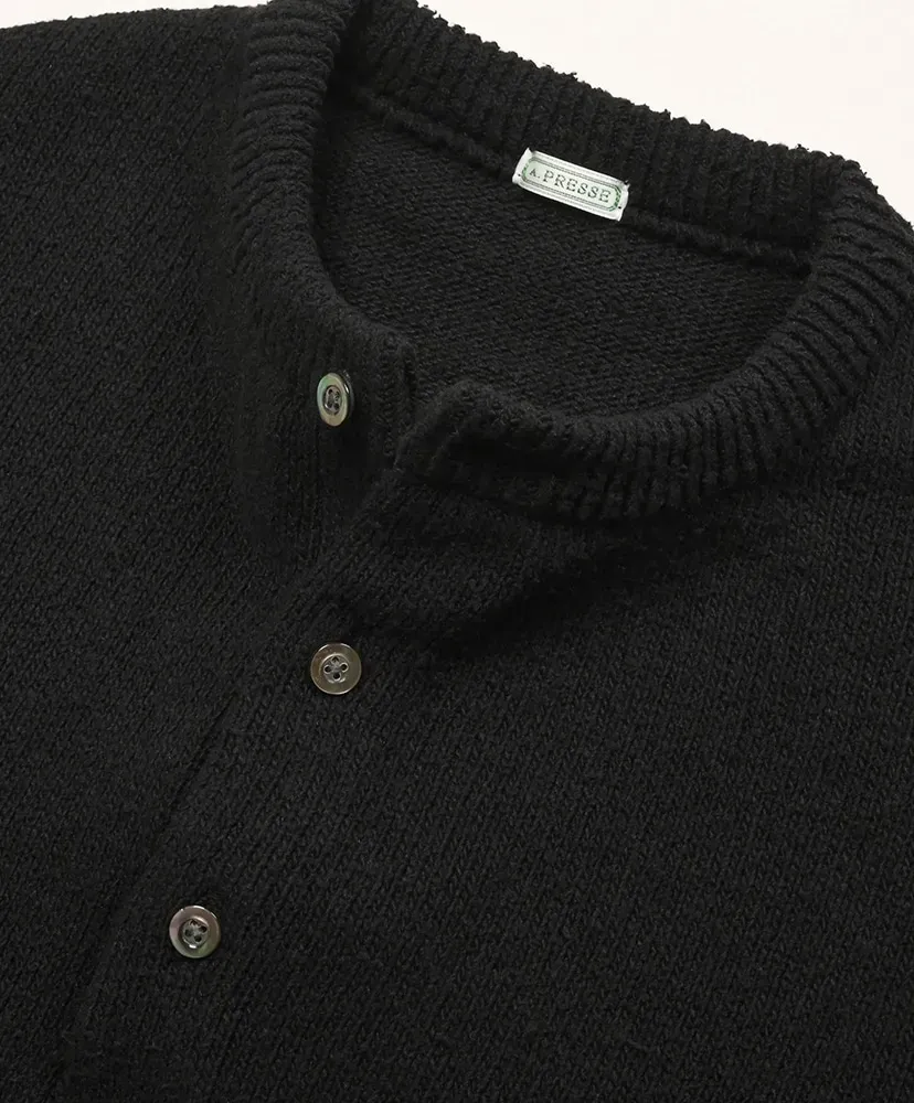 Washed Silk Nep Henry Neck Sweater