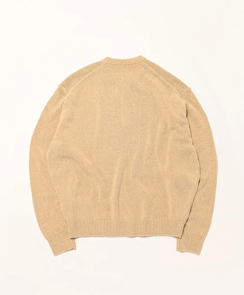 Washed Silk Nep Henry Neck Sweater