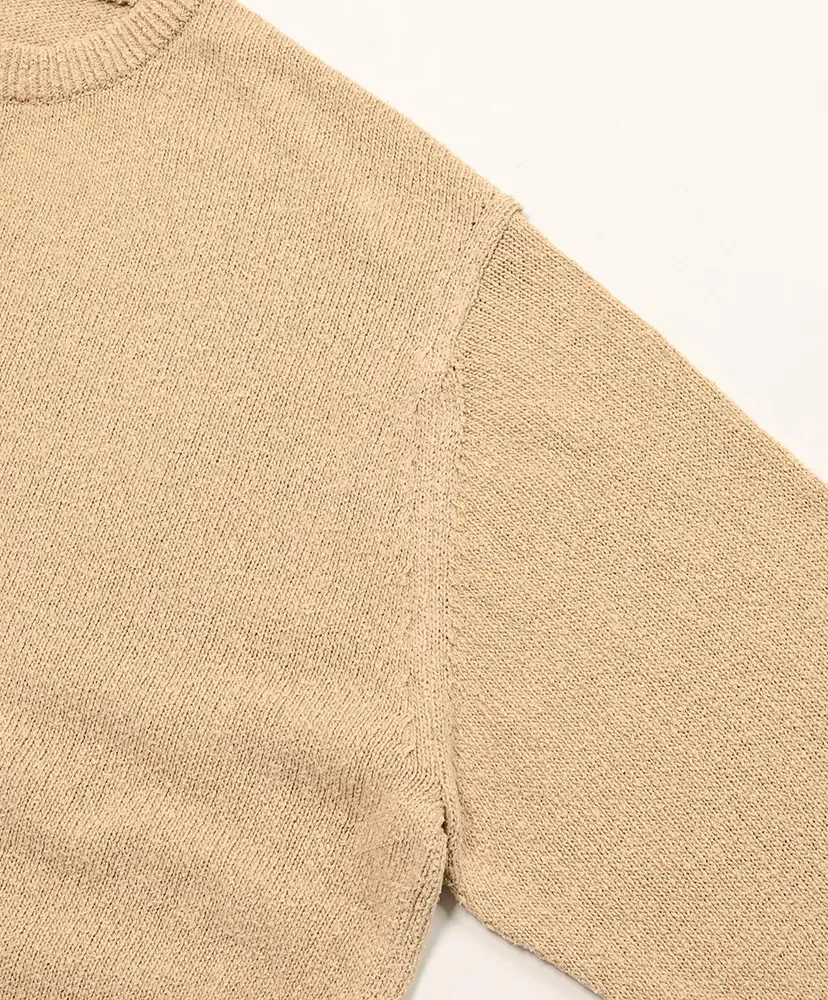 Washed Silk Nep Henry Neck Sweater