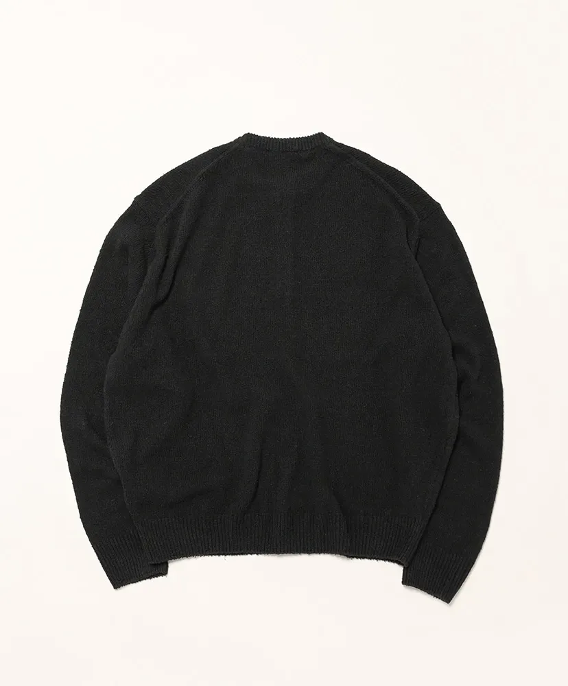 Washed Silk Nep Henry Neck Sweater