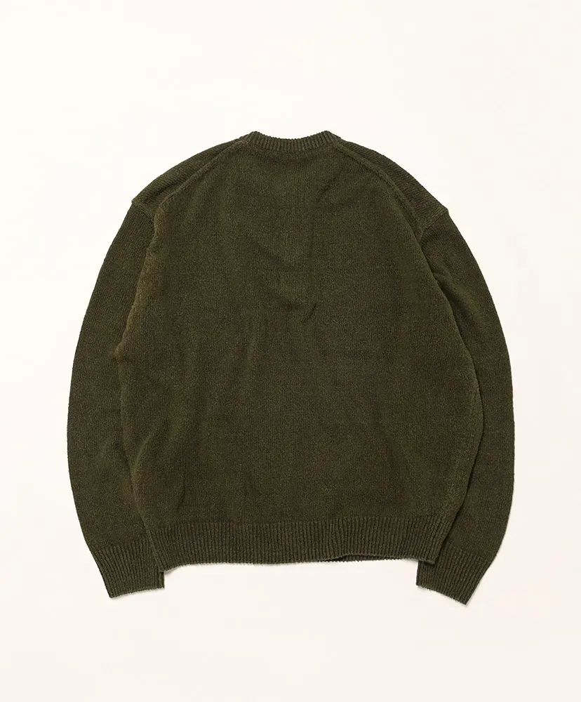 Washed Silk Nep Henry Neck Sweater