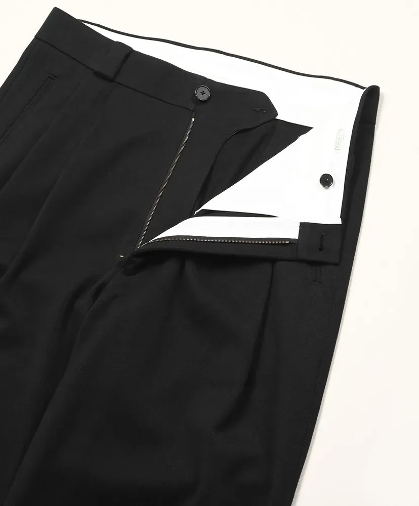 Cotton Silk Twill Wide Trousers
