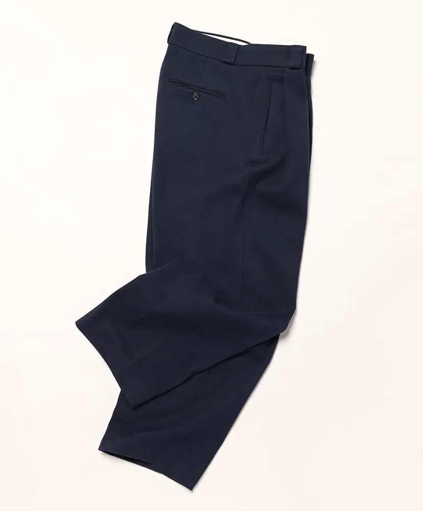 Cotton Silk Twill Wide Trousers