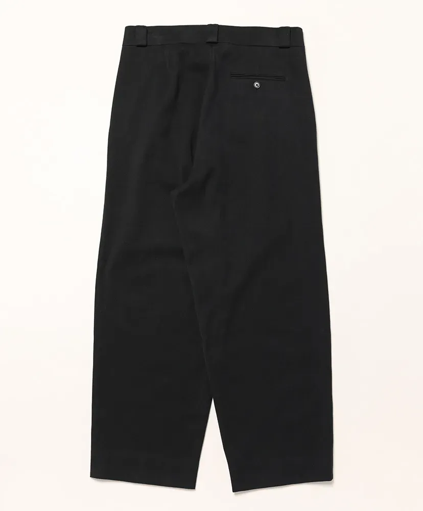Cotton Silk Twill Wide Trousers