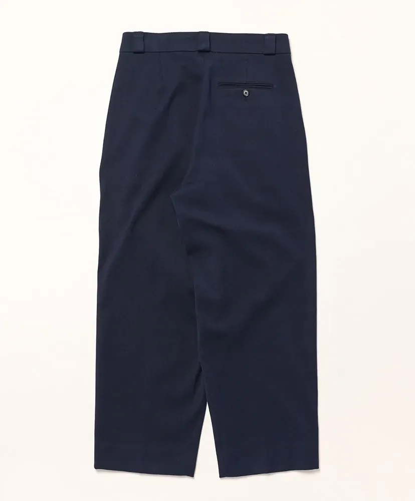 Cotton Silk Twill Wide Trousers