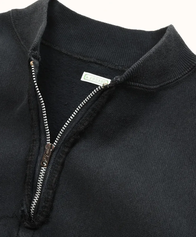 Vintage Half Zip Rib Collar Sweatshirt